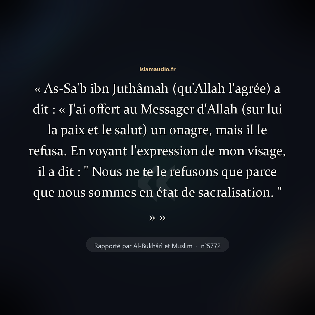Aperçu du hadith
