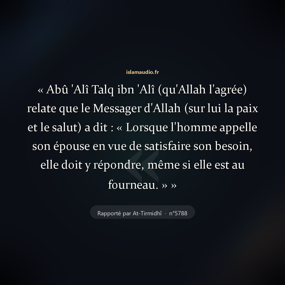 Aperçu du hadith