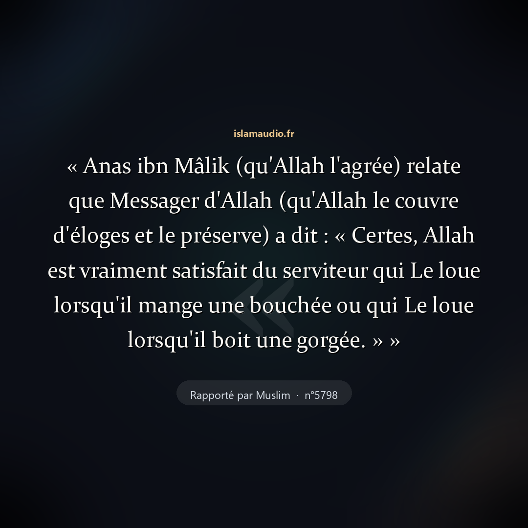 Aperçu du hadith
