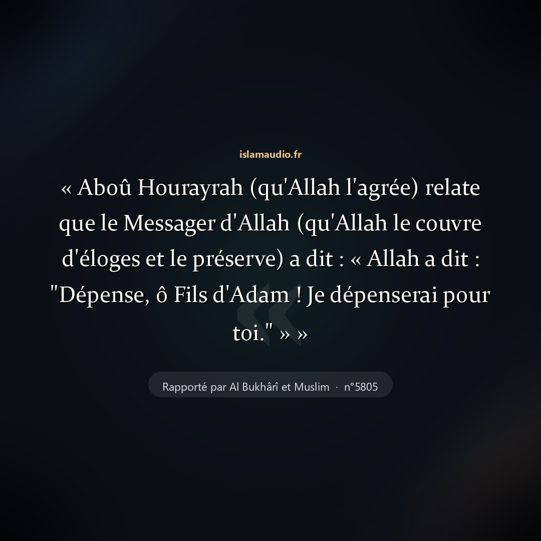 Aperçu du hadith