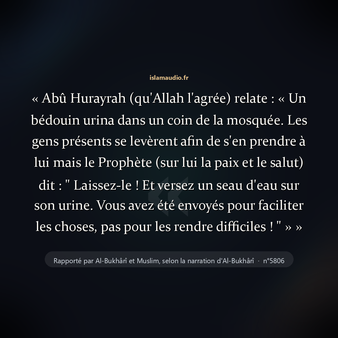 Aperçu du hadith