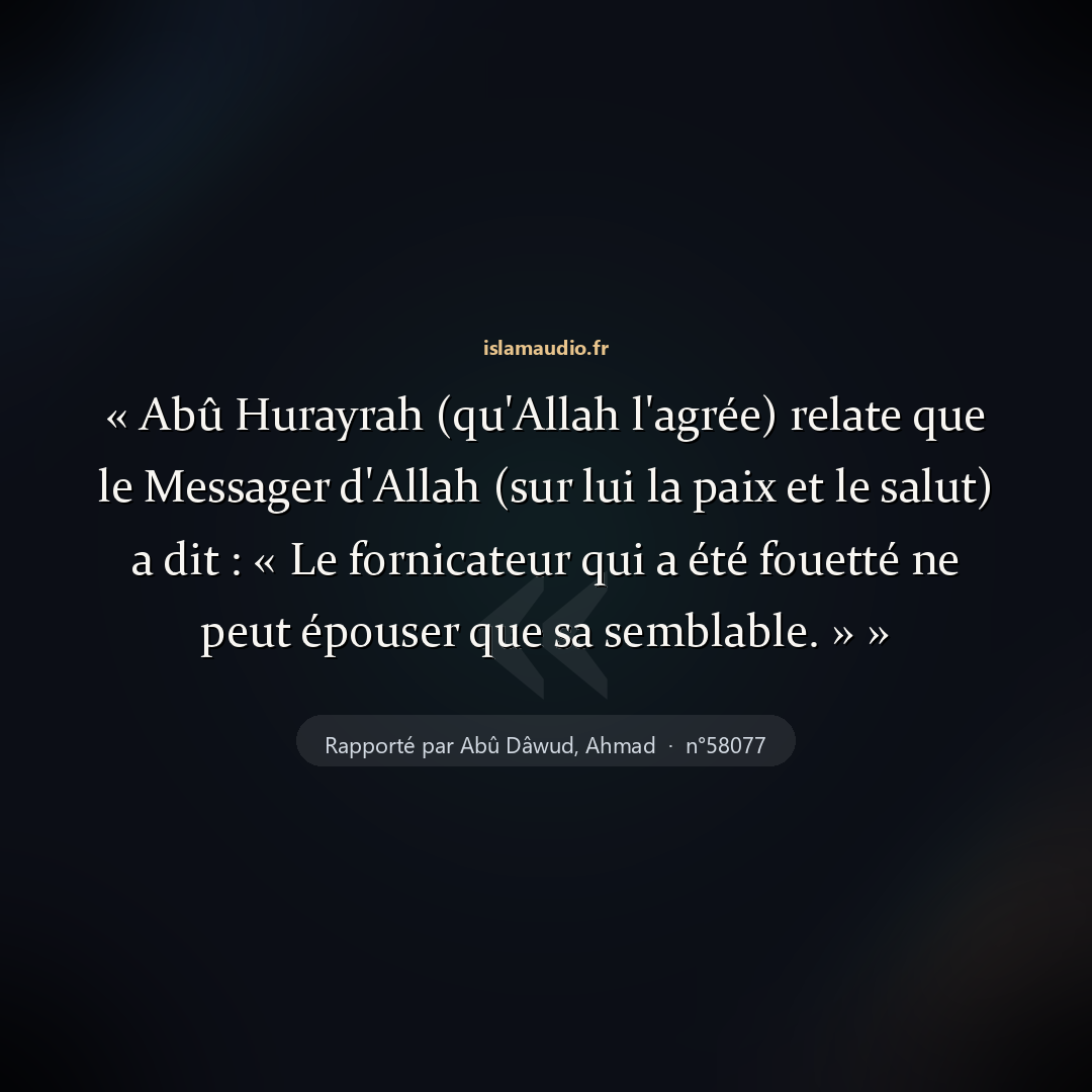 Aperçu du hadith