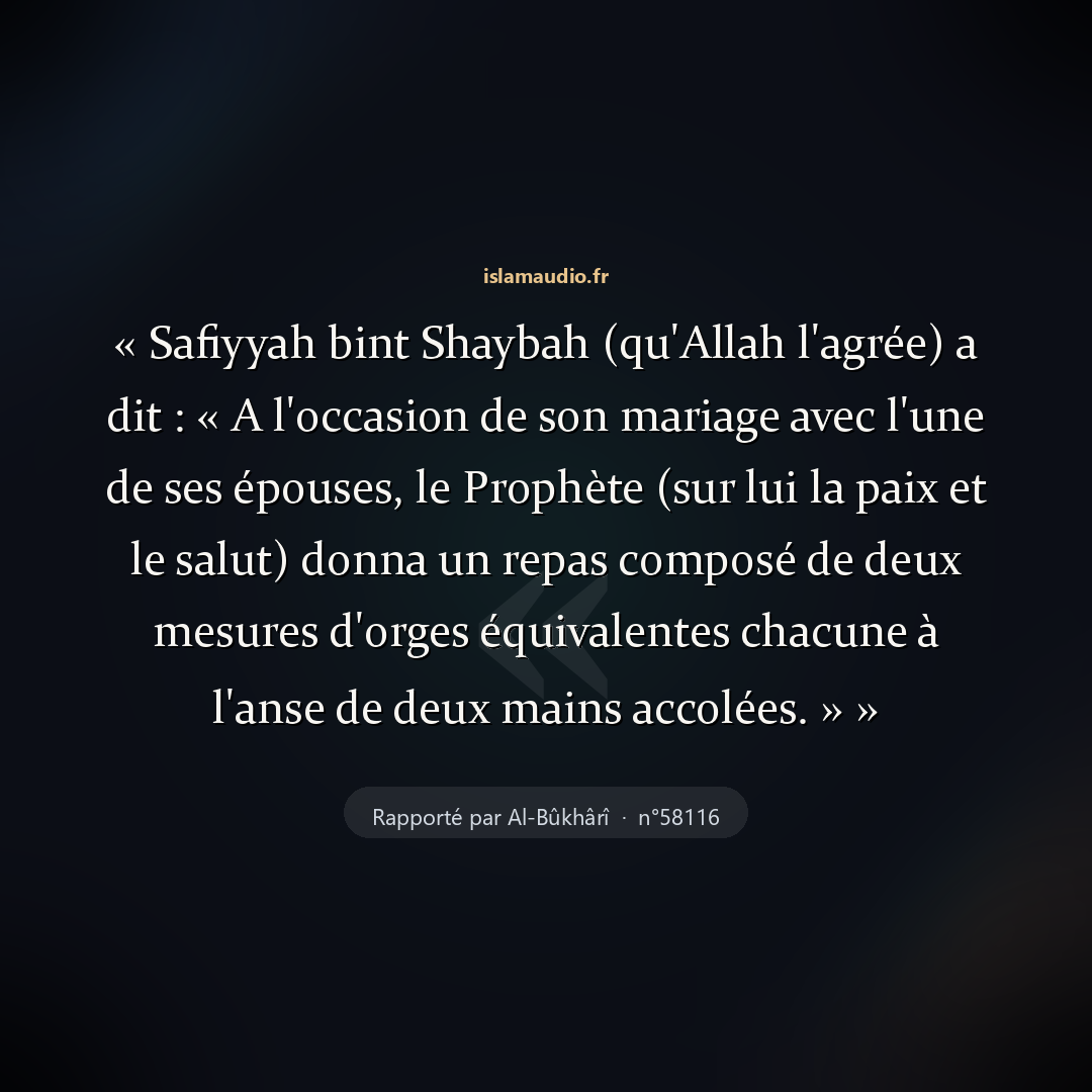 Aperçu du hadith