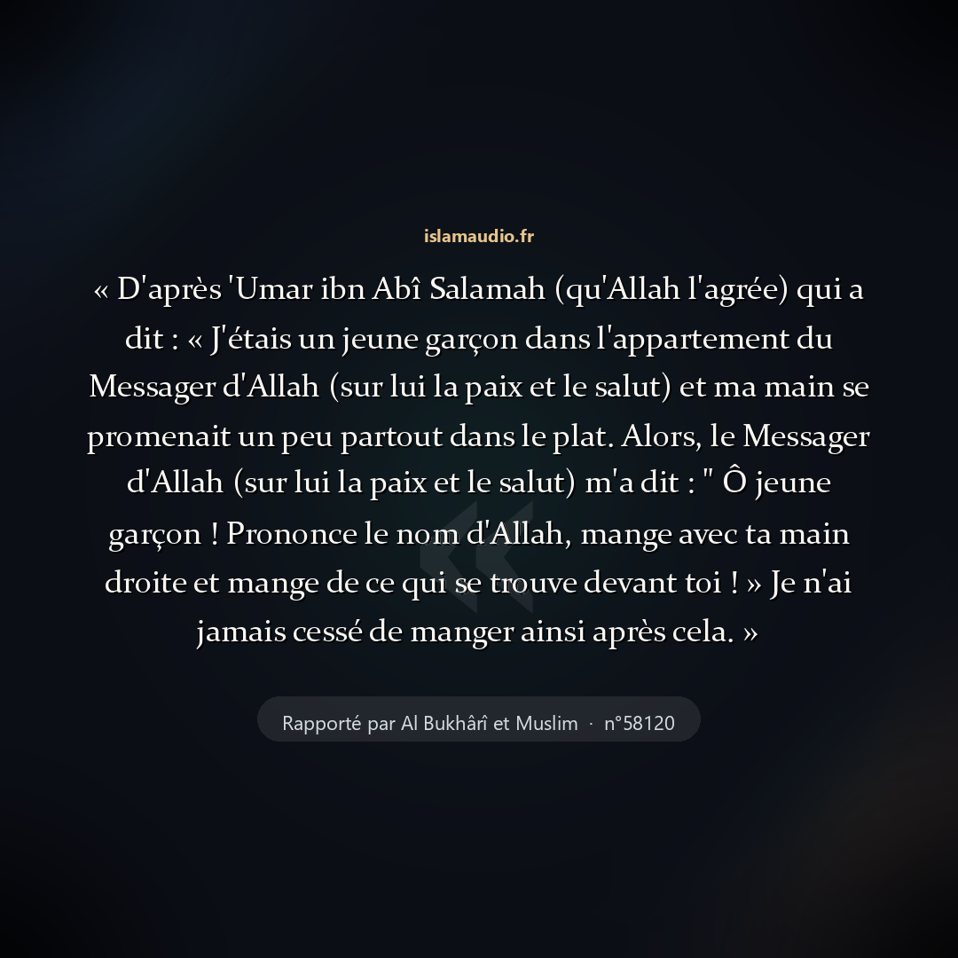 Aperçu du hadith