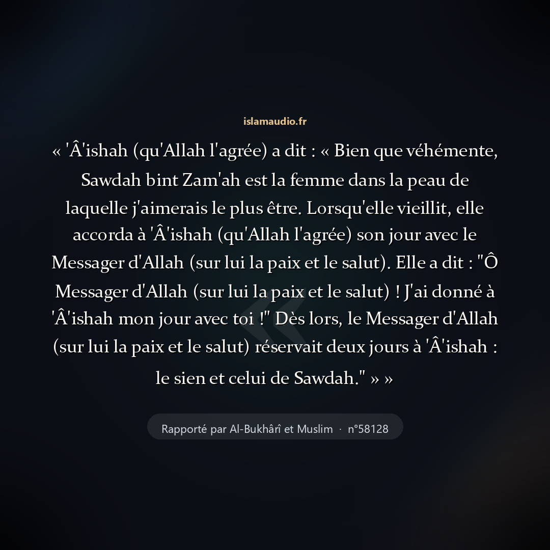 Aperçu du hadith