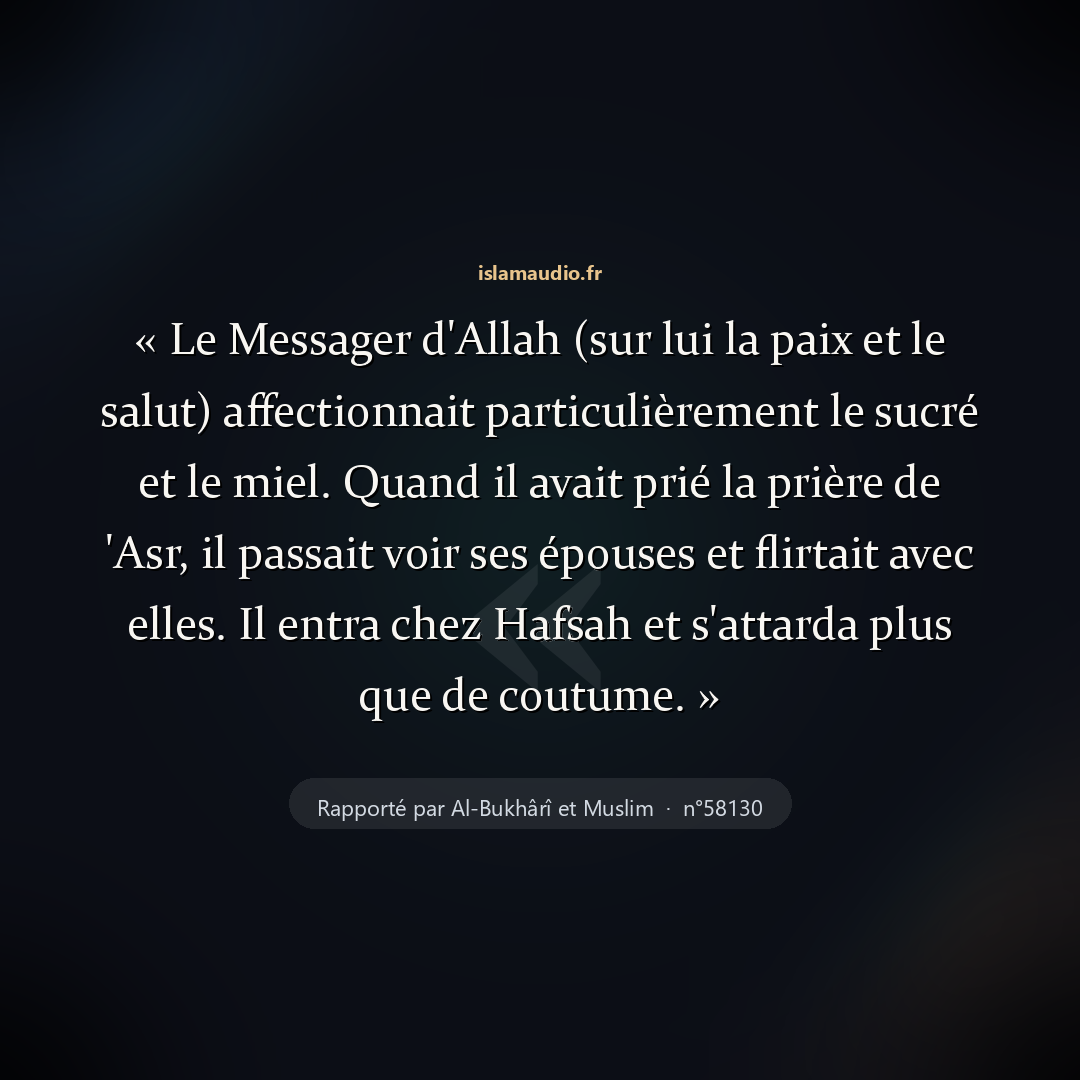 Aperçu du hadith