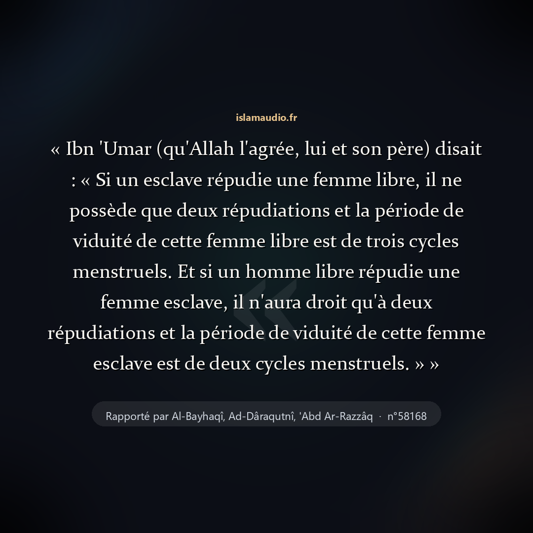 Aperçu du hadith
