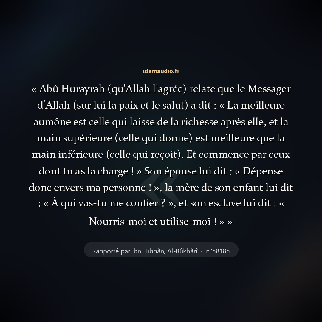 Aperçu du hadith