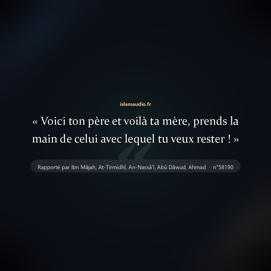 Aperçu du hadith