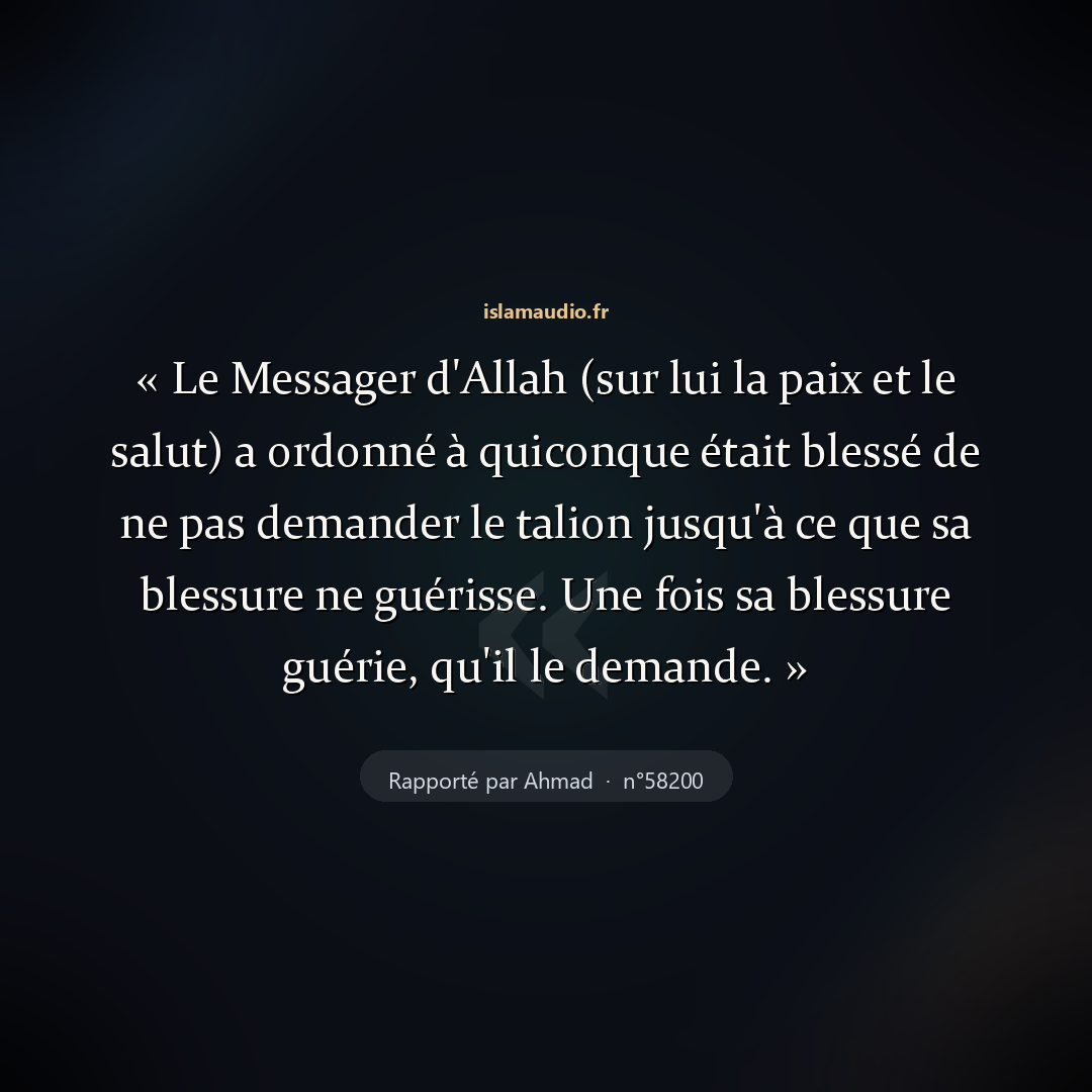 Aperçu du hadith