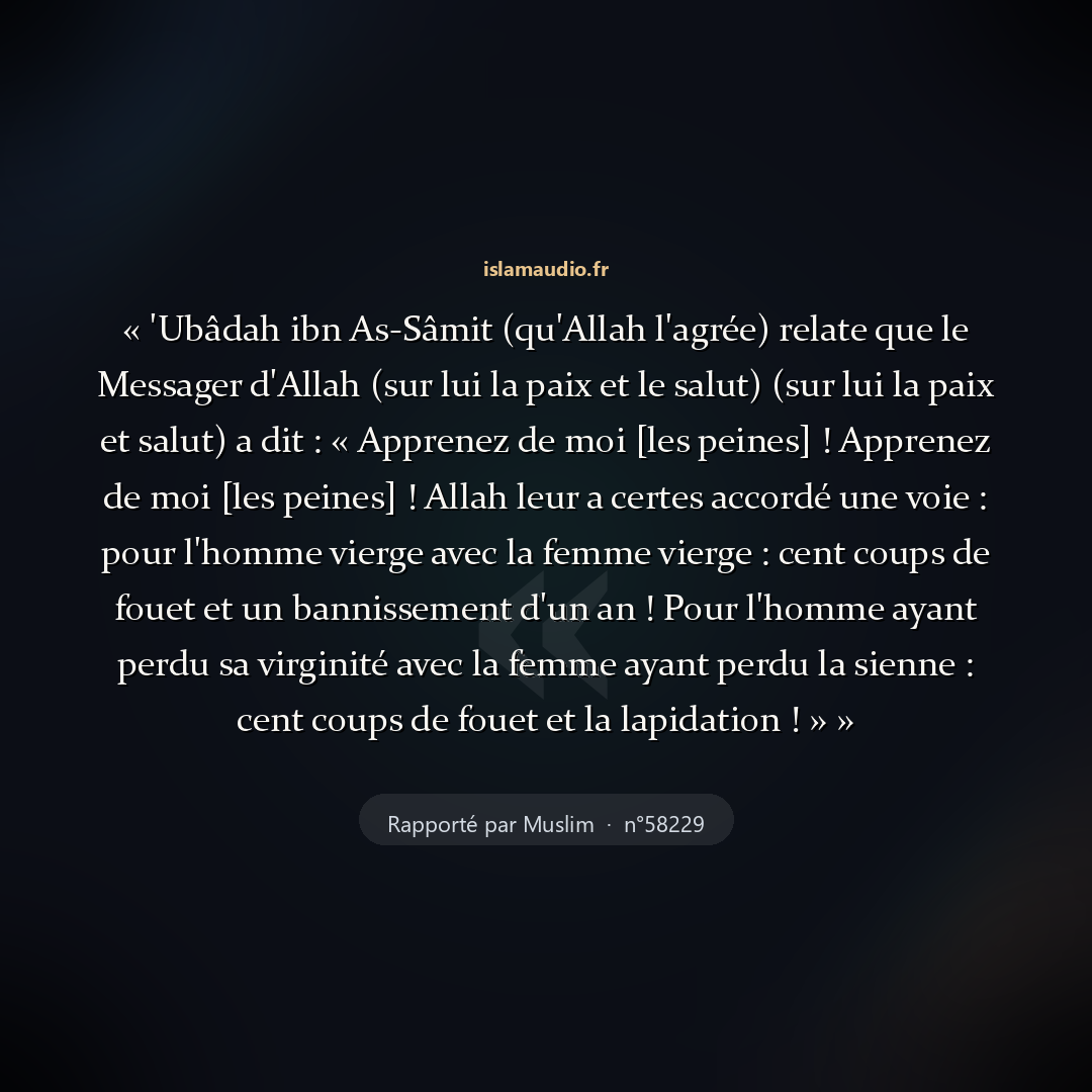Aperçu du hadith