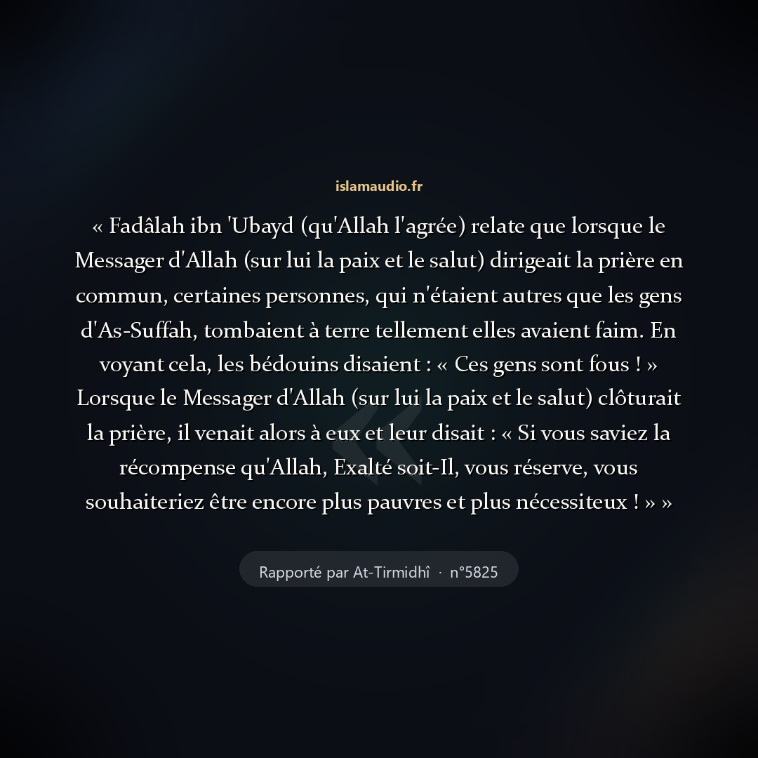 Aperçu du hadith