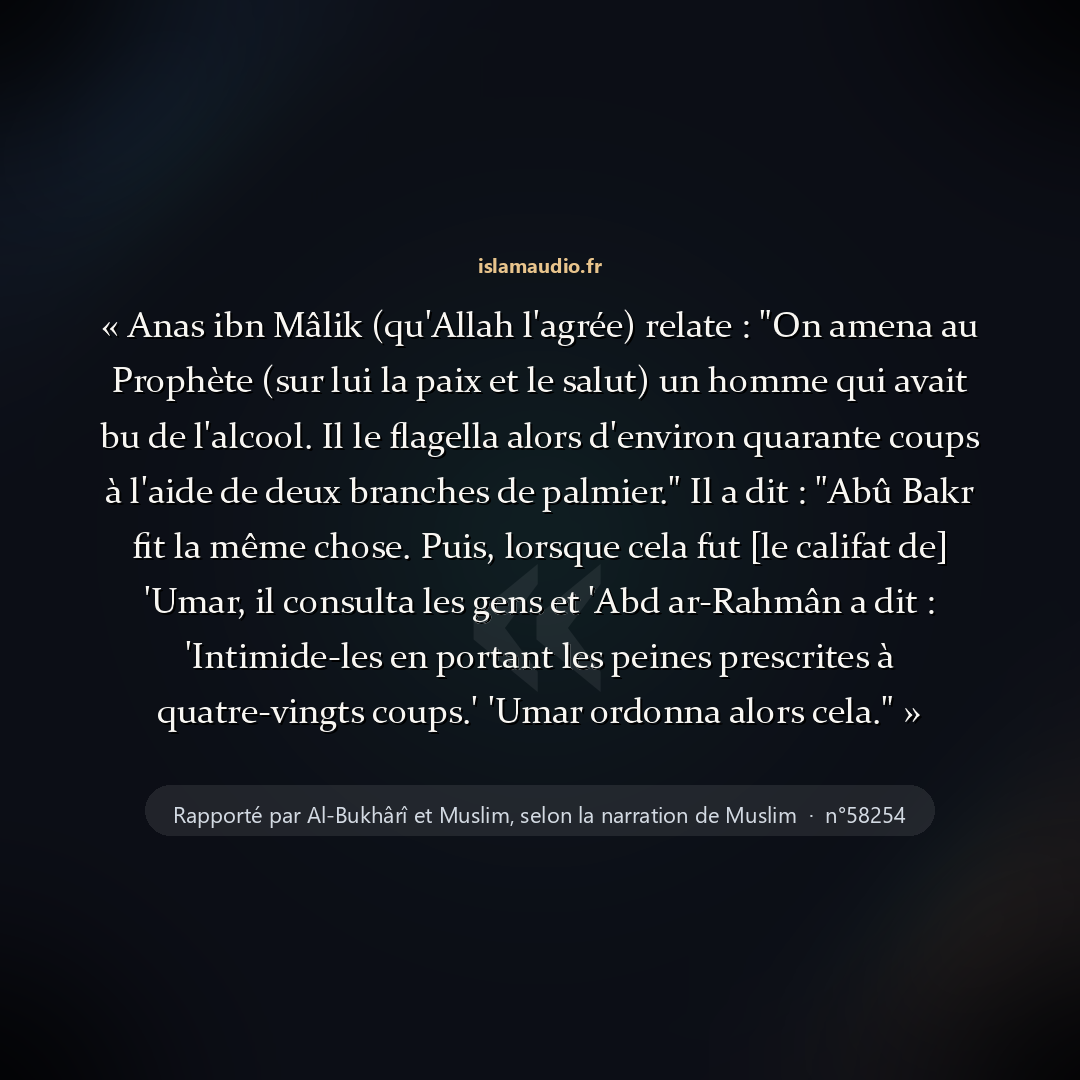 Aperçu du hadith