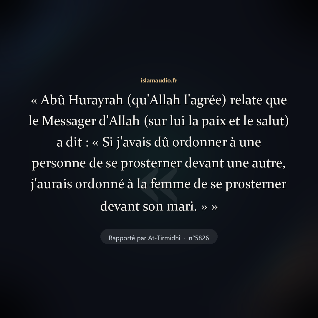 Aperçu du hadith
