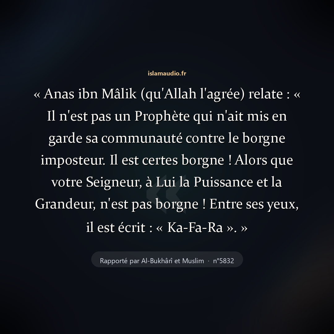 Aperçu du hadith