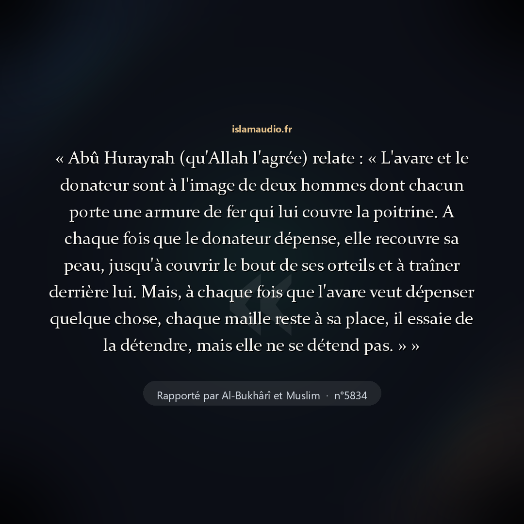 Aperçu du hadith