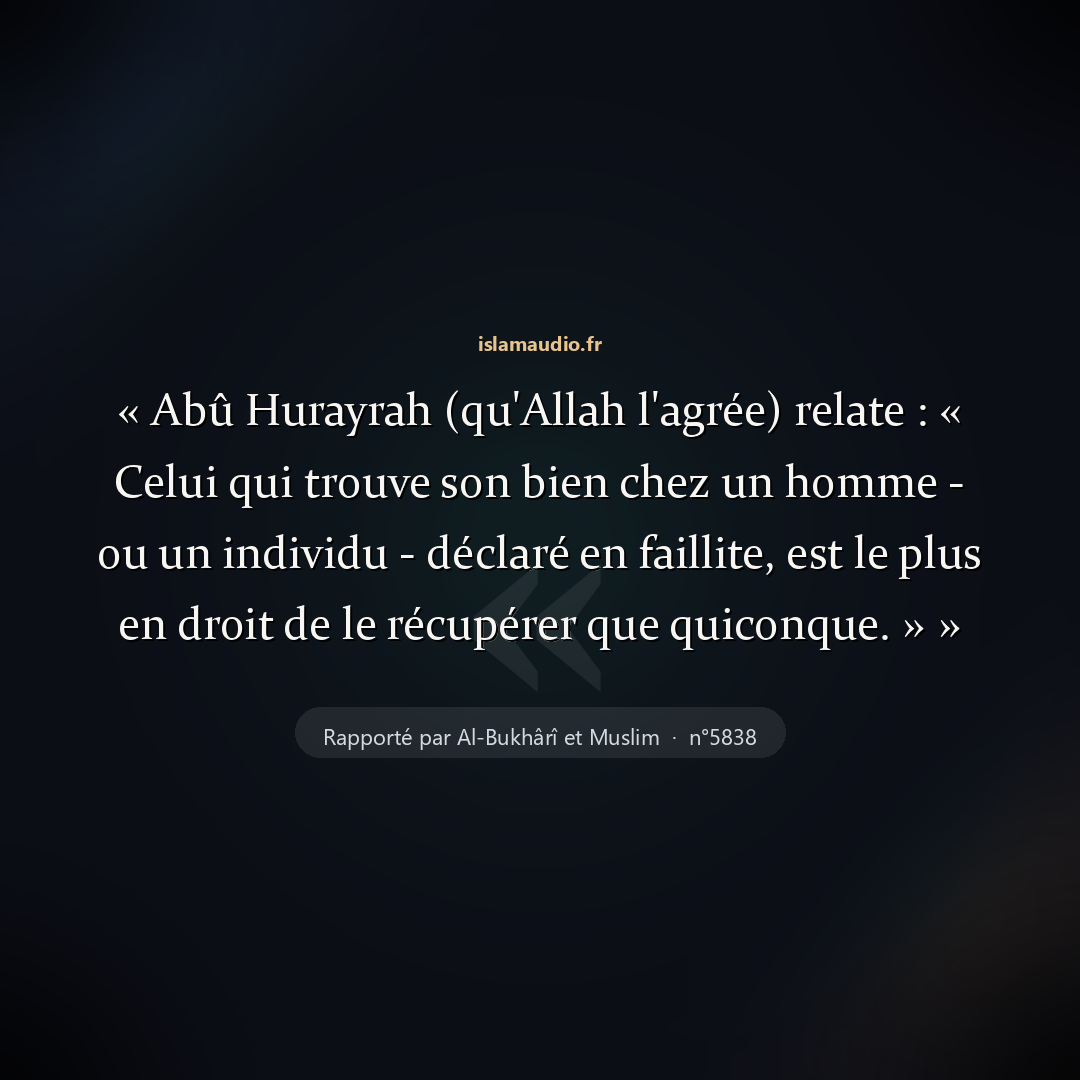Aperçu du hadith