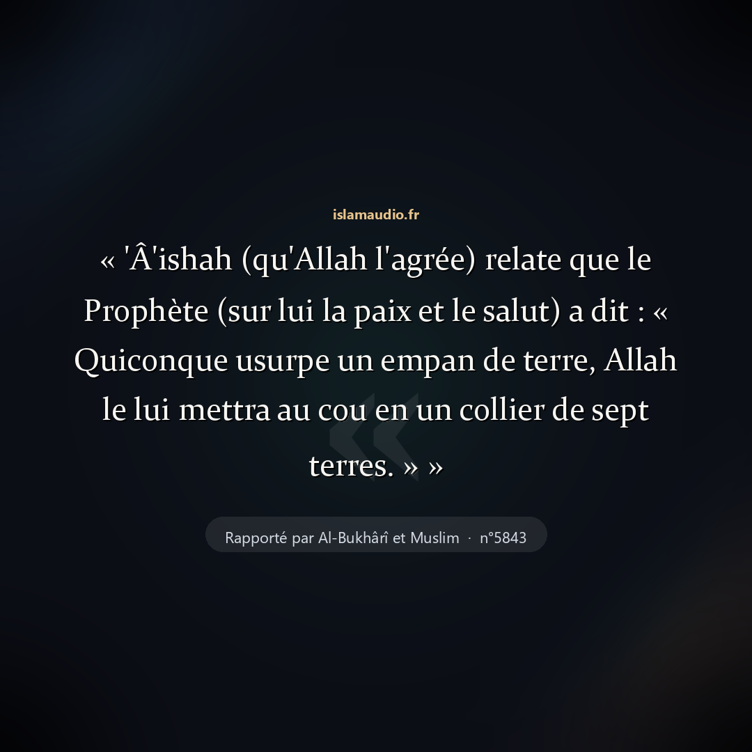 Aperçu du hadith