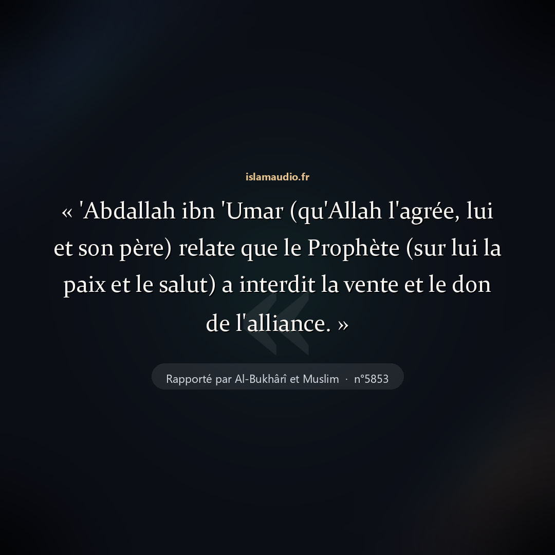 Aperçu du hadith