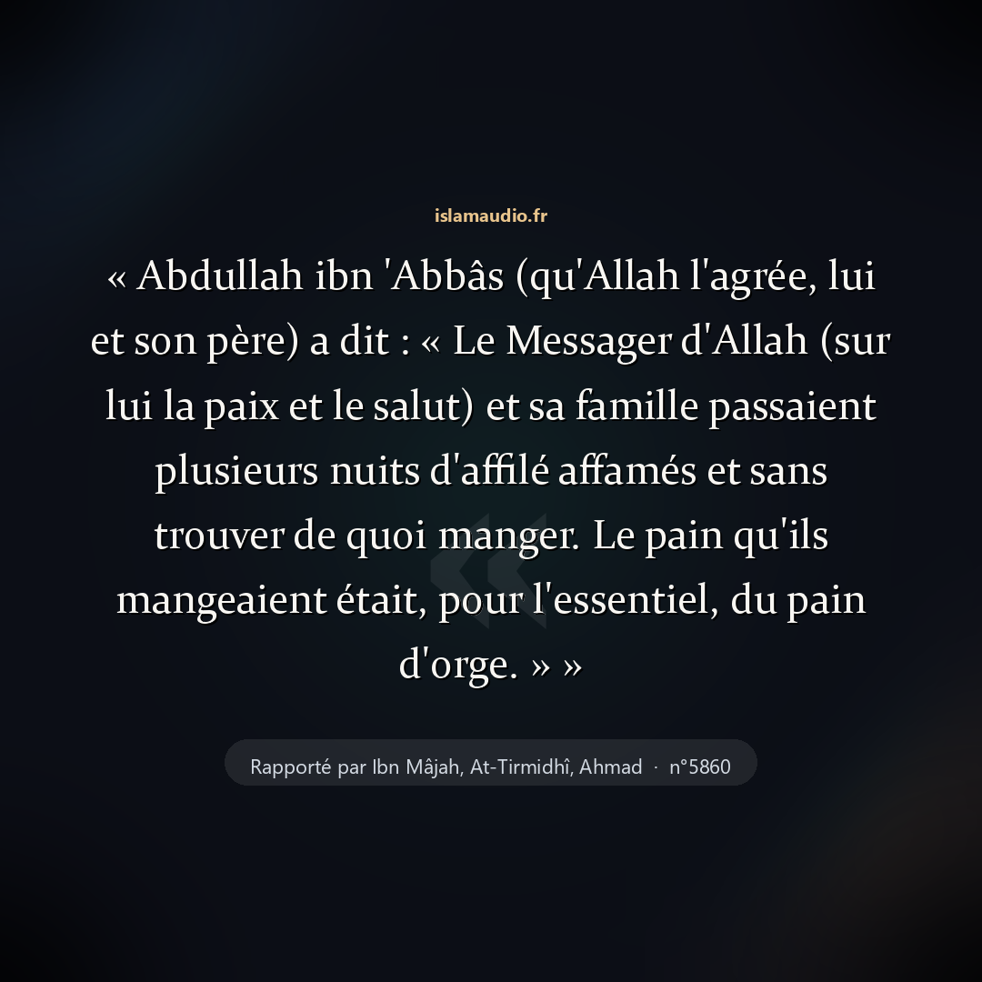 Aperçu du hadith