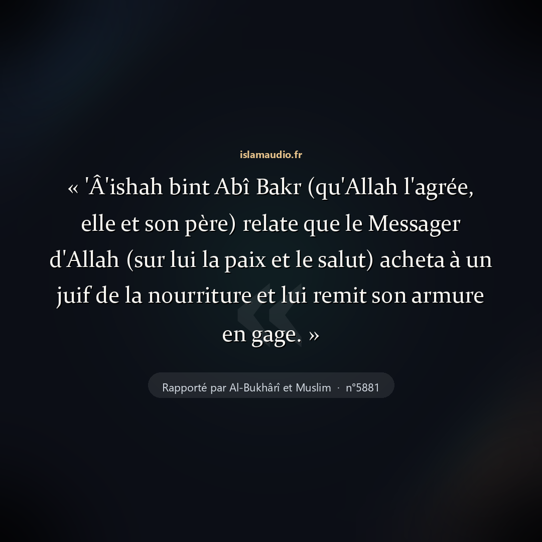 Aperçu du hadith