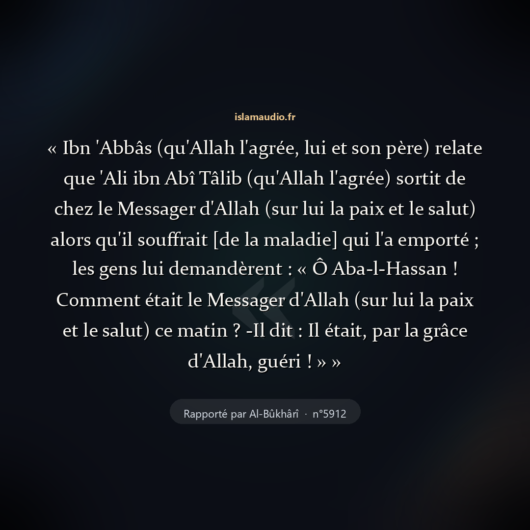 Aperçu du hadith