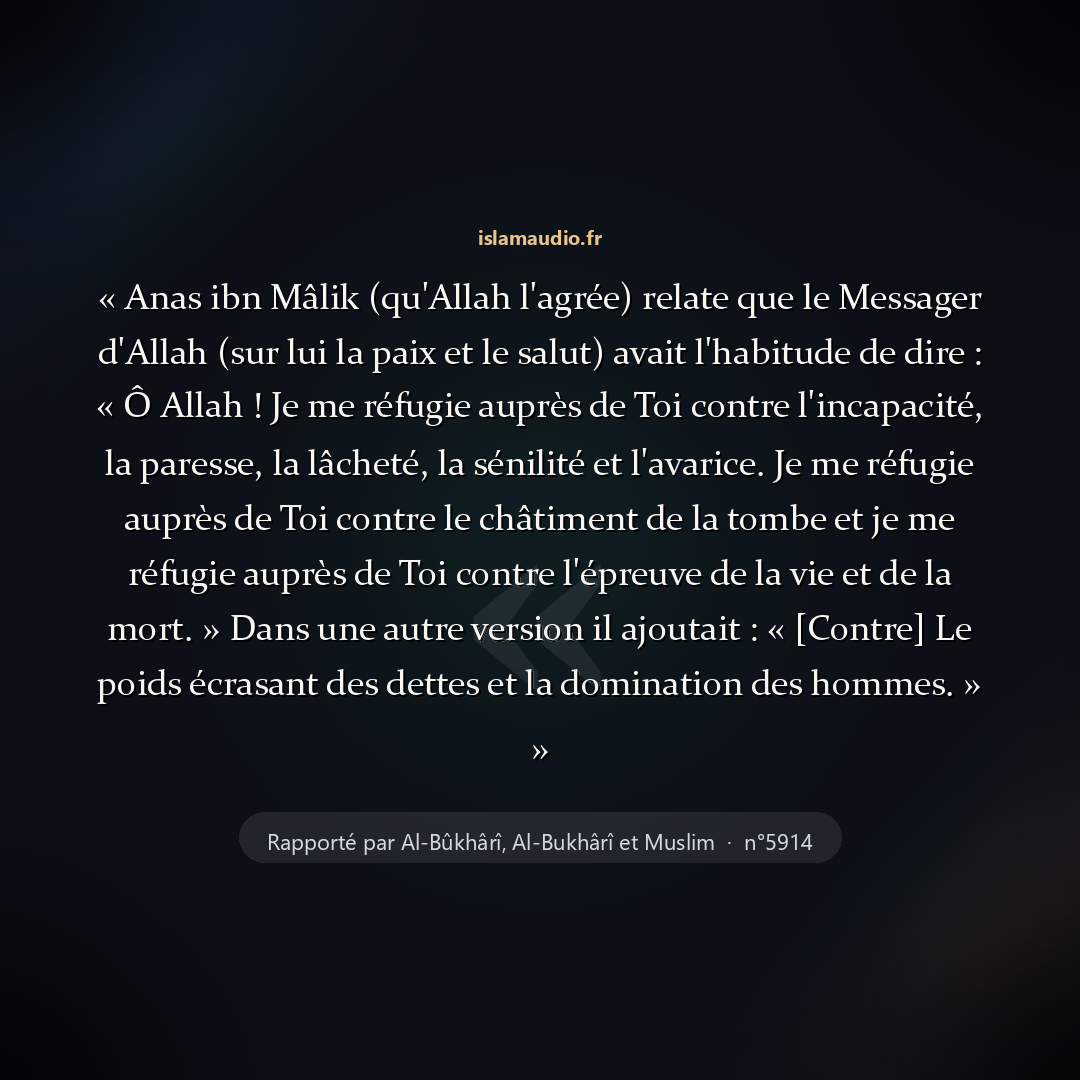 Aperçu du hadith
