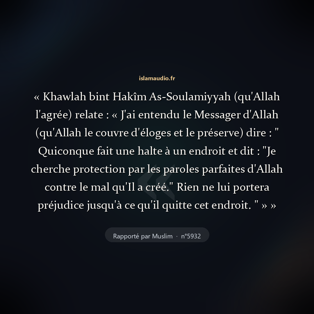 Aperçu du hadith