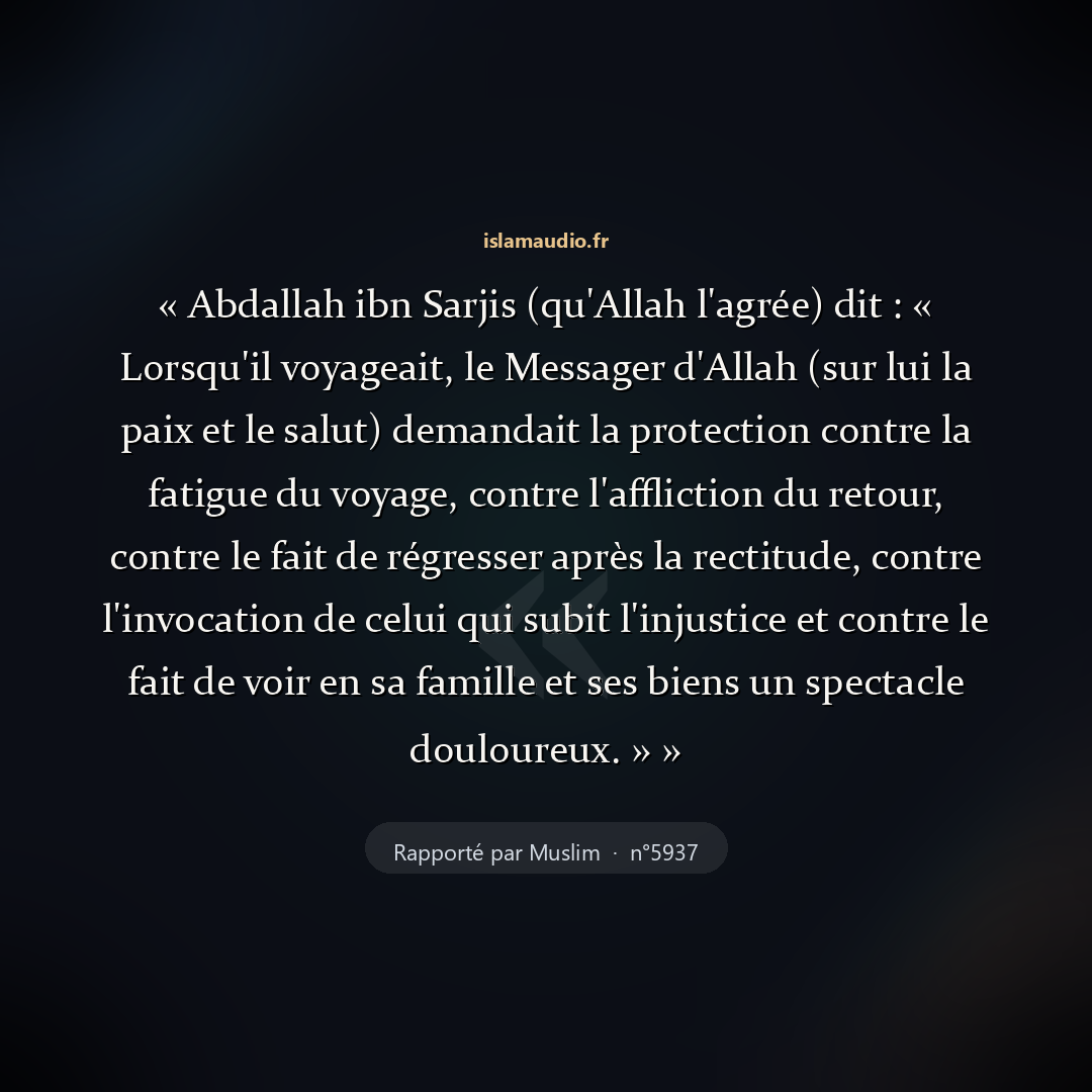 Aperçu du hadith