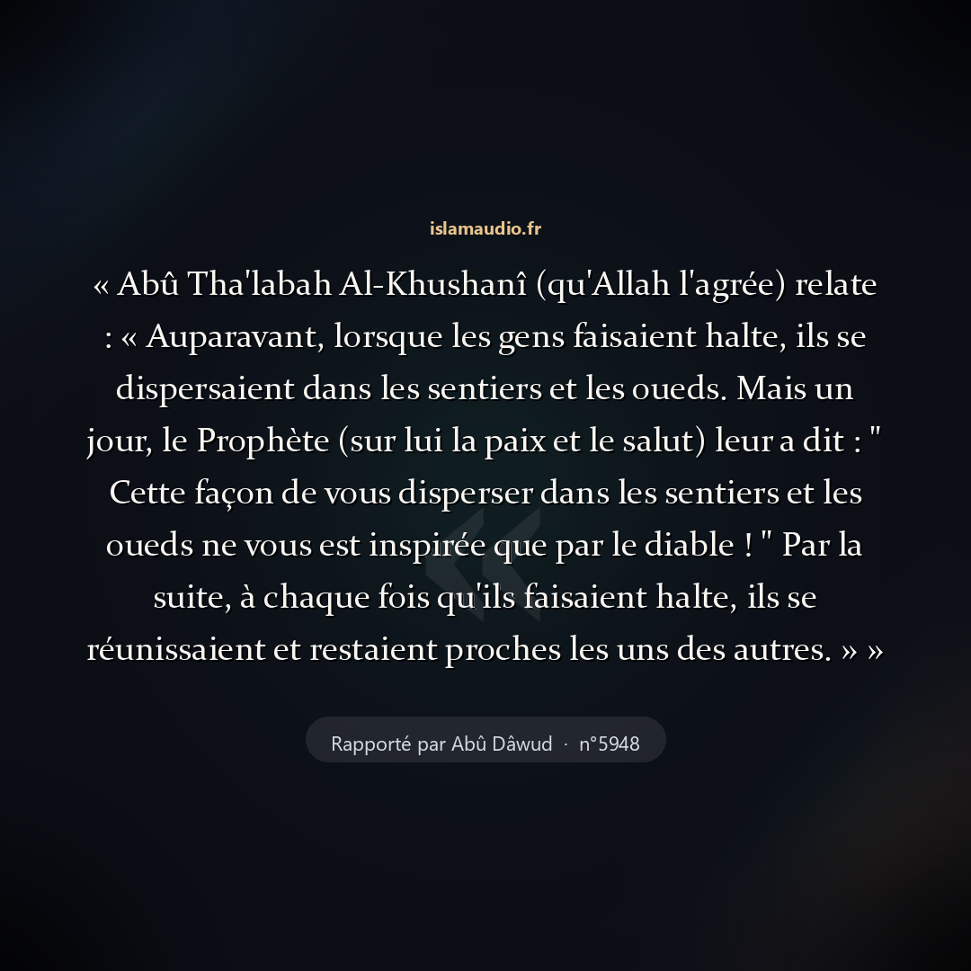 Aperçu du hadith