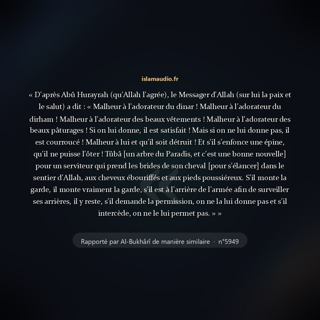 Aperçu du hadith