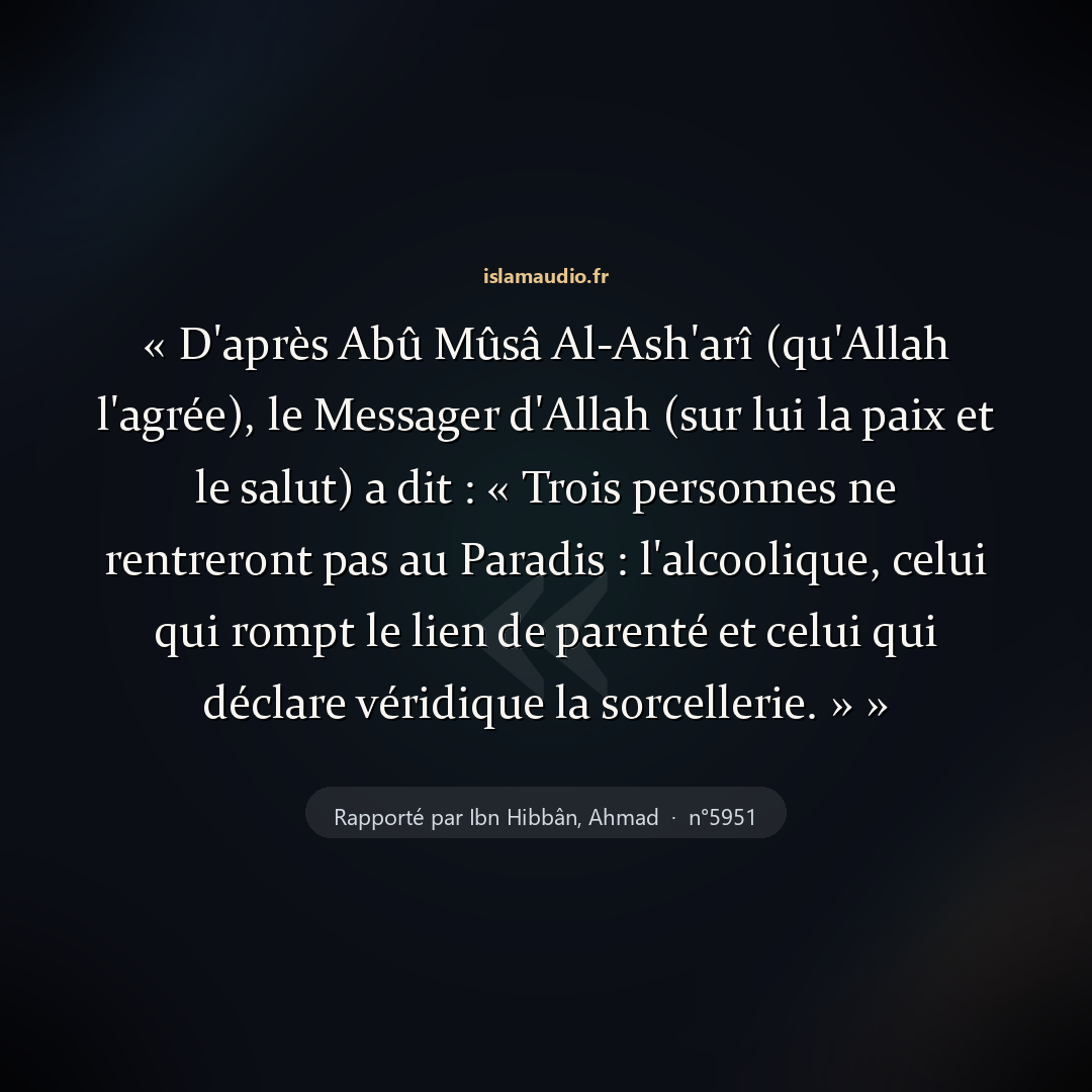 Aperçu du hadith