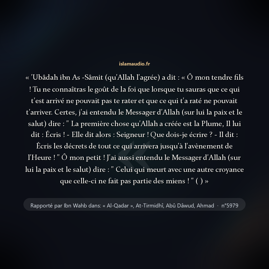Aperçu du hadith