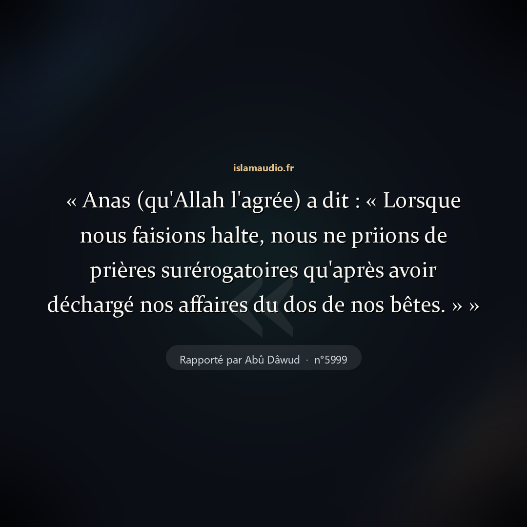 Aperçu du hadith