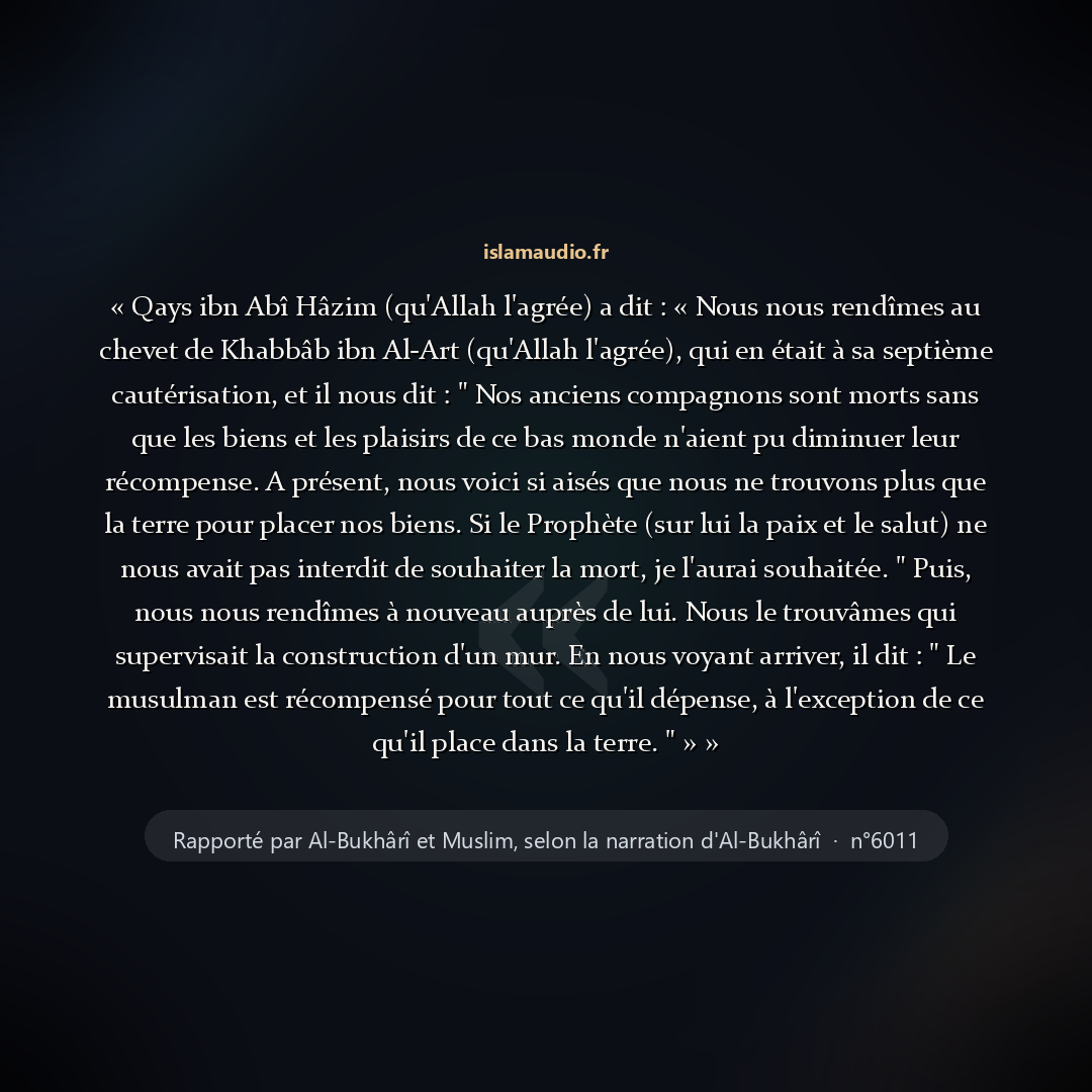Aperçu du hadith