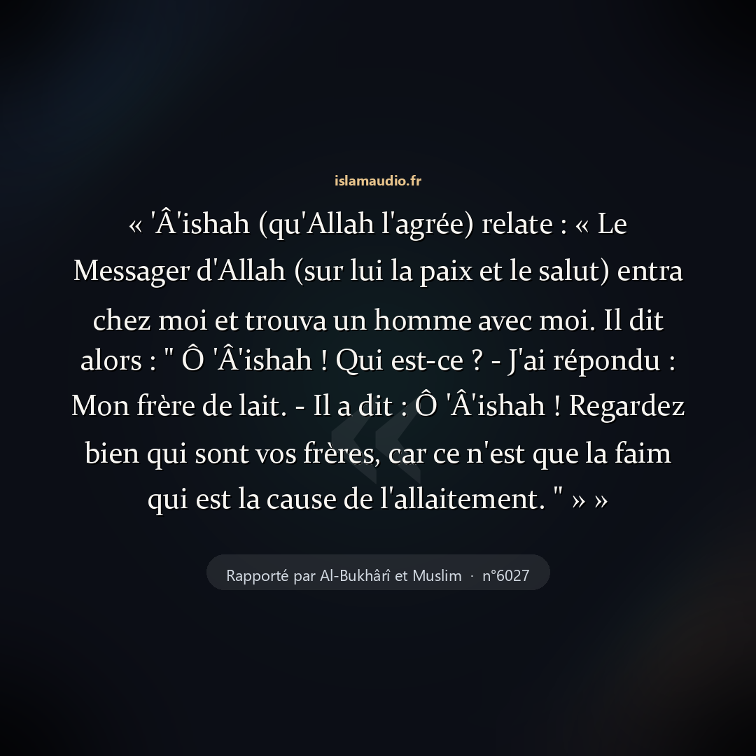 Aperçu du hadith
