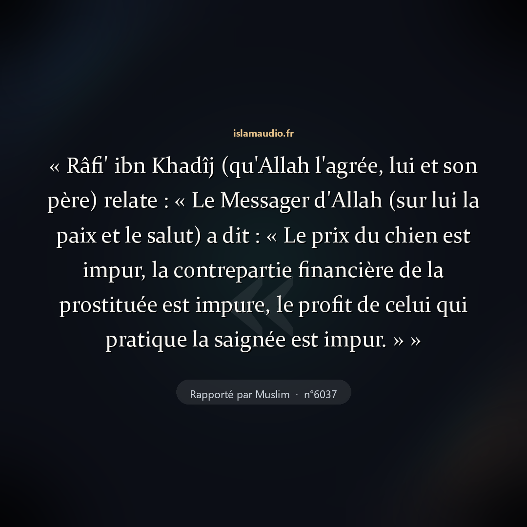 Aperçu du hadith