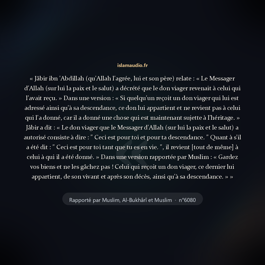 Aperçu du hadith