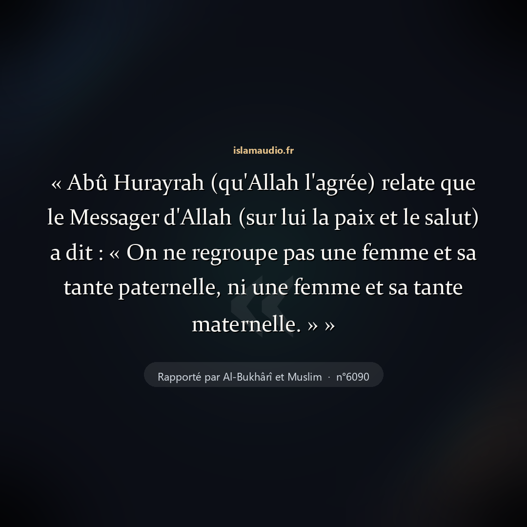 Aperçu du hadith