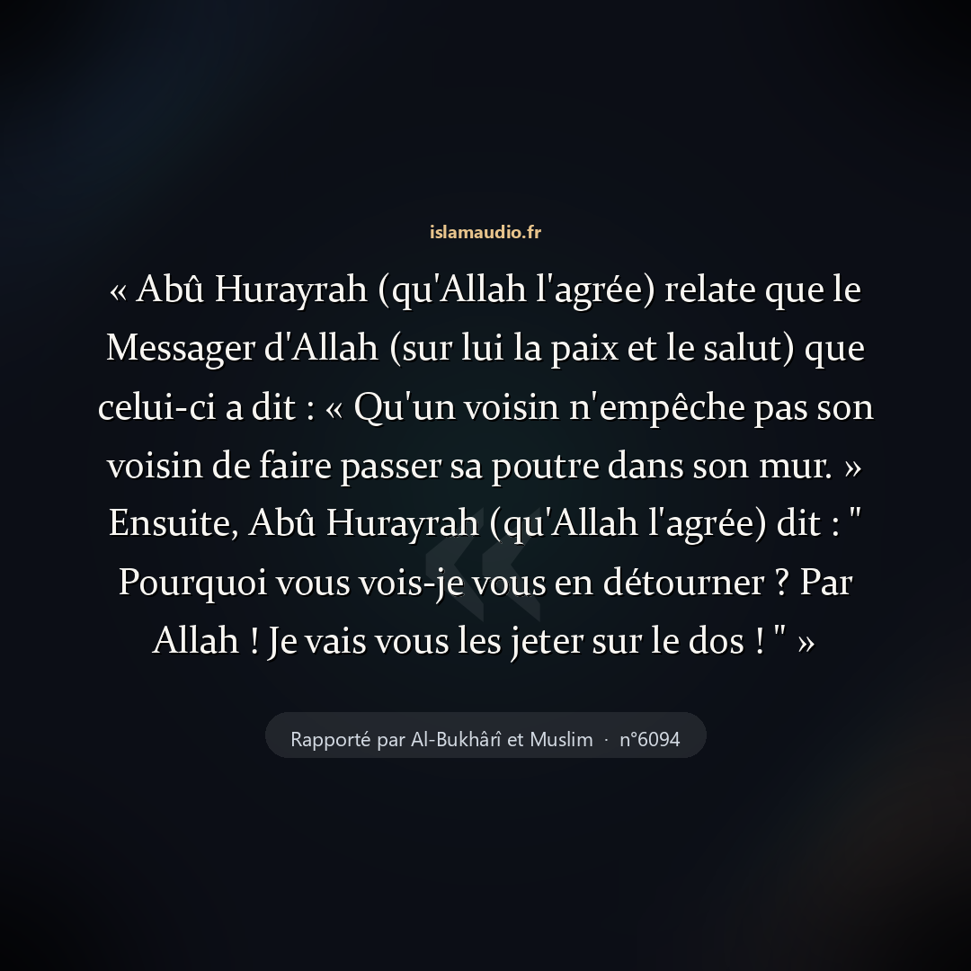 Aperçu du hadith