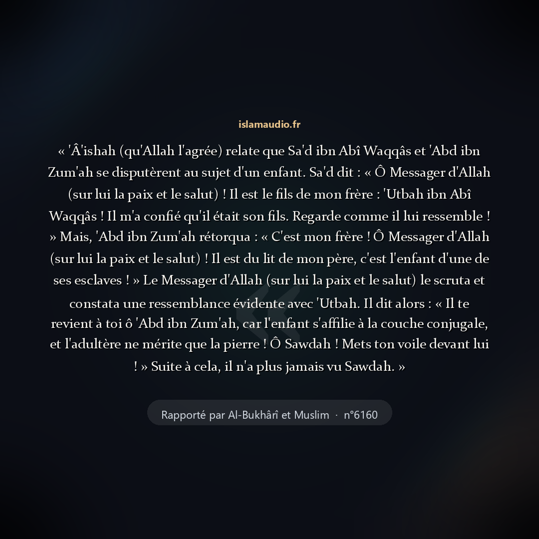 Aperçu du hadith
