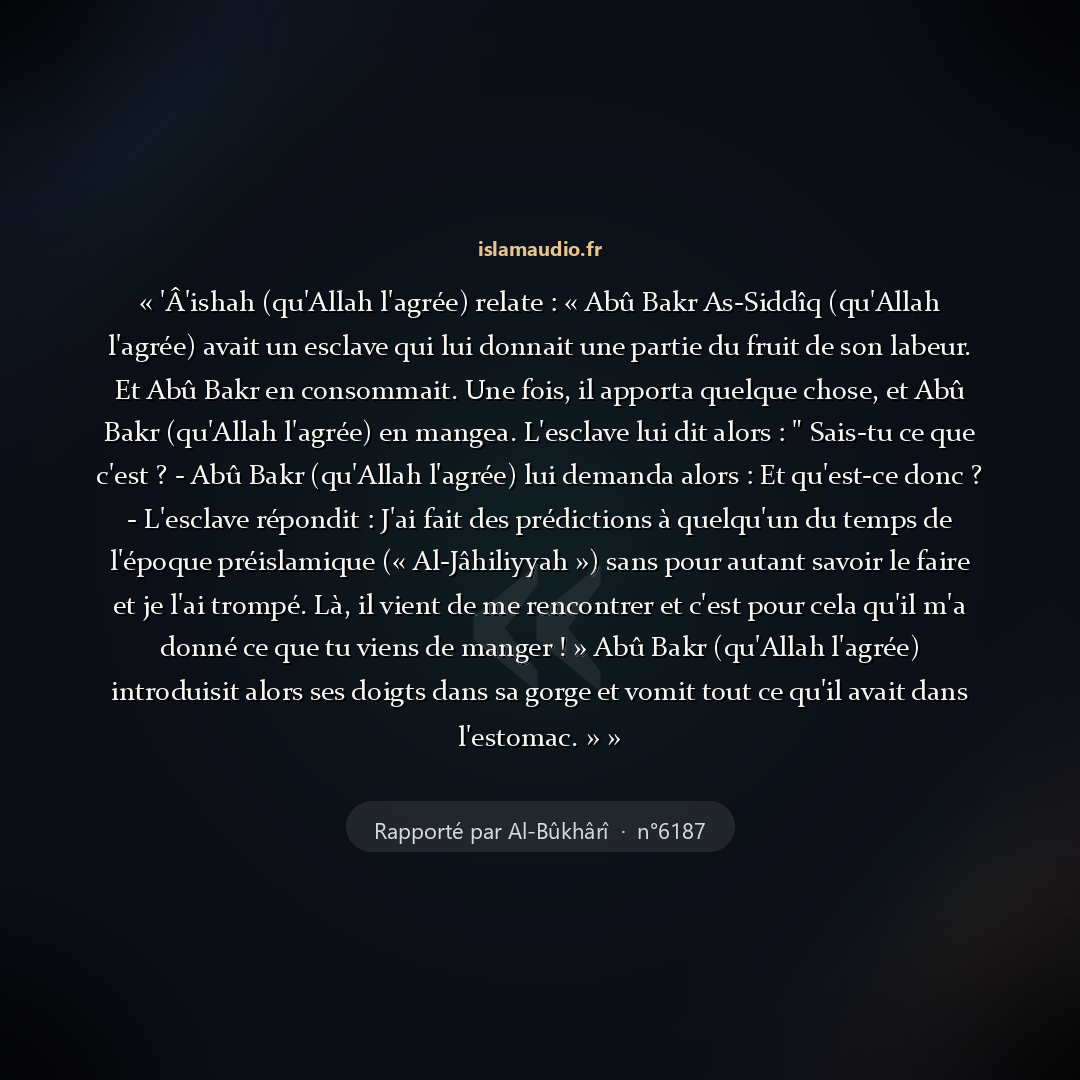 Aperçu du hadith