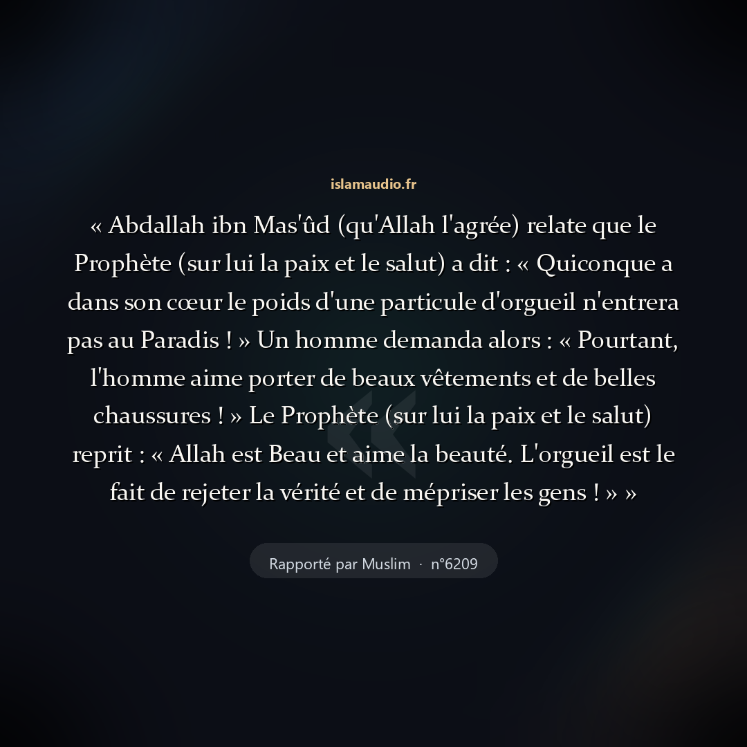 Aperçu du hadith