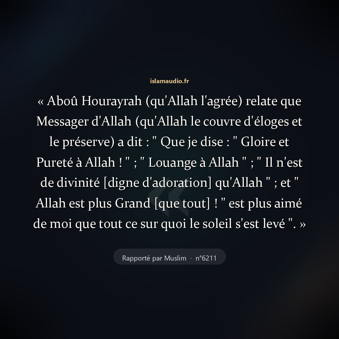 Aperçu du hadith
