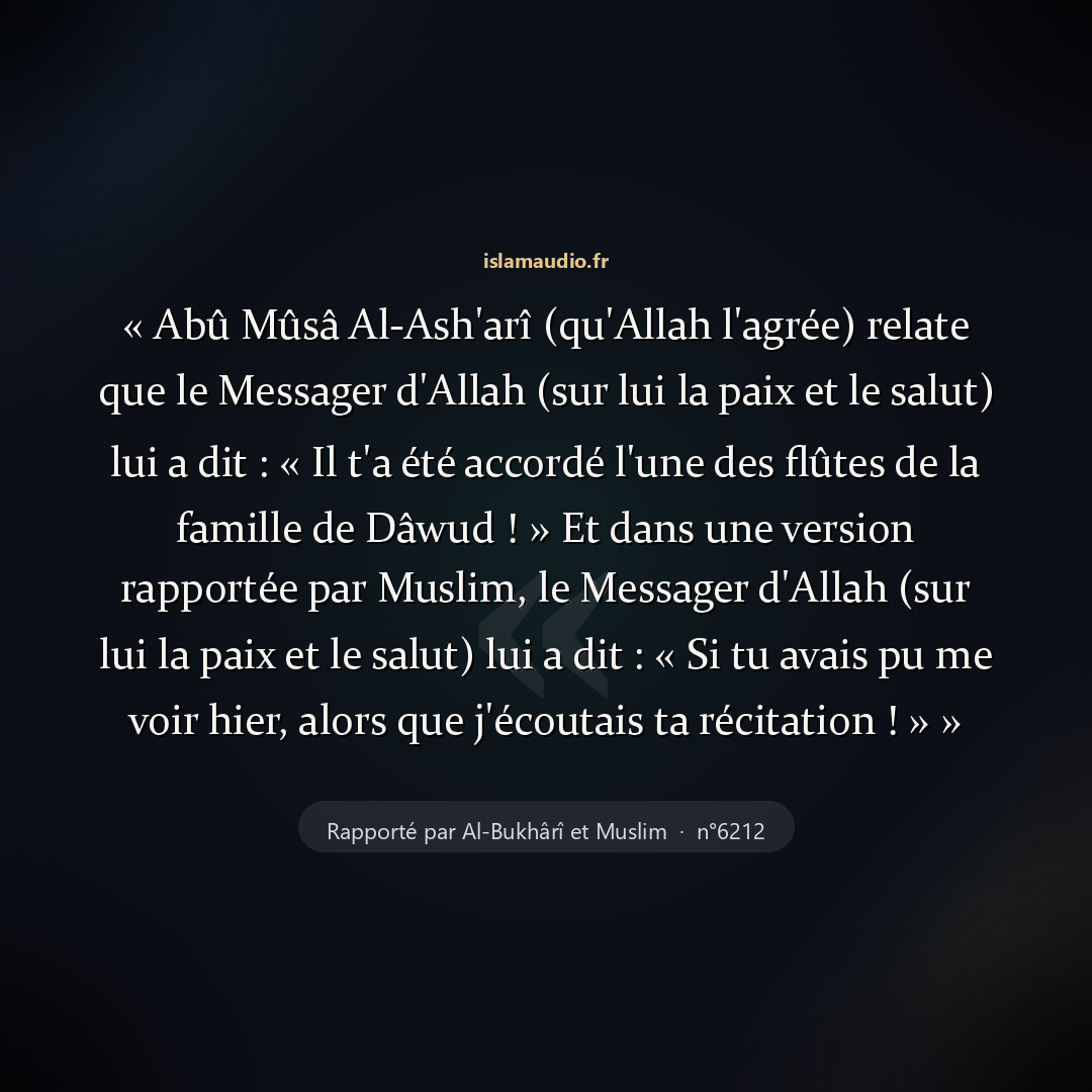 Aperçu du hadith