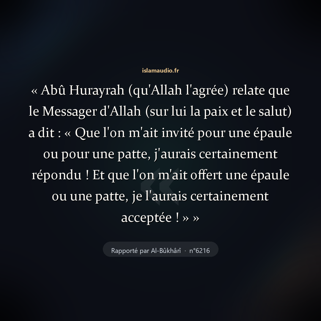 Aperçu du hadith