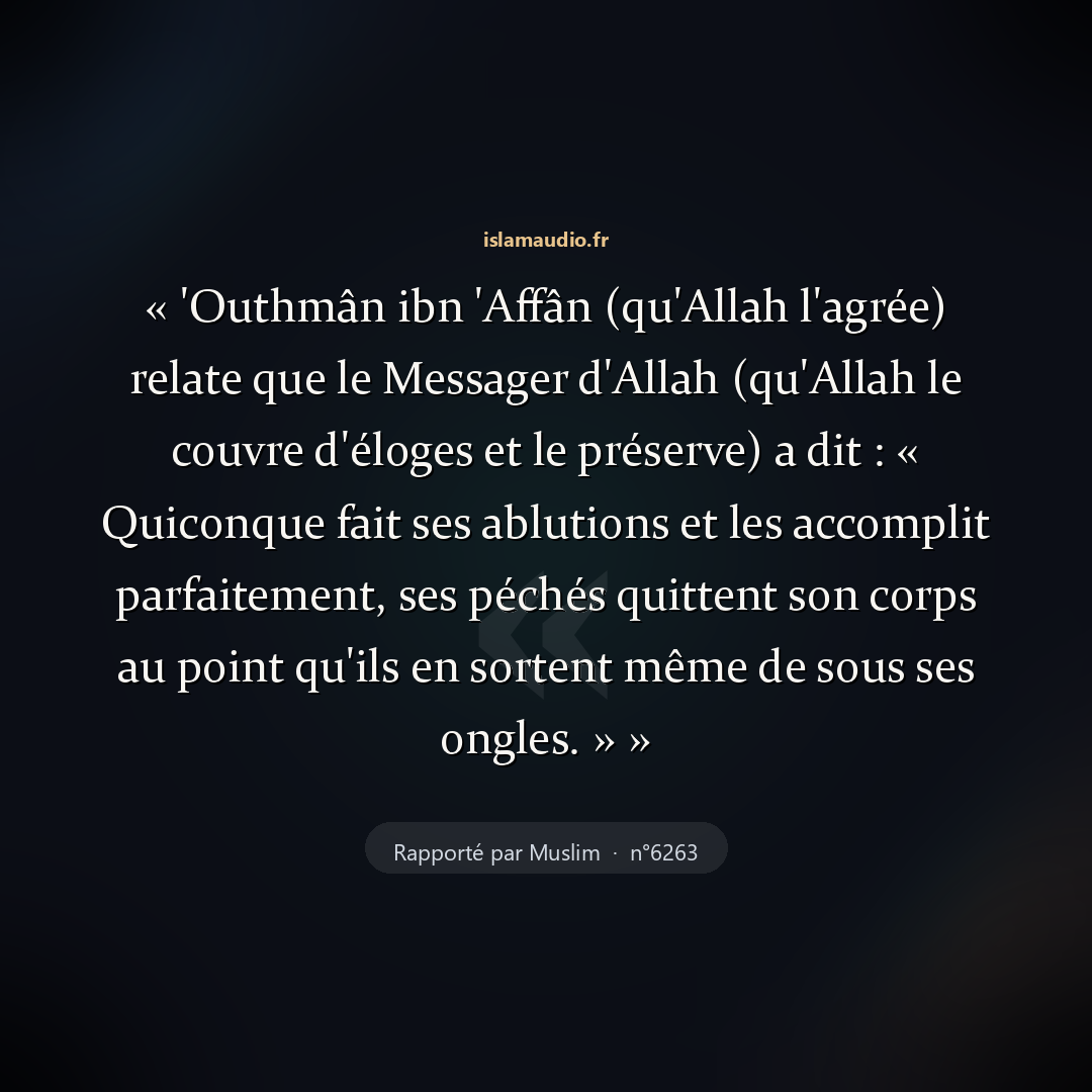 Aperçu du hadith