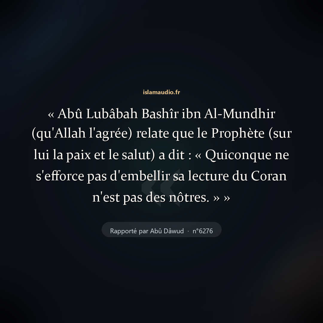 Aperçu du hadith