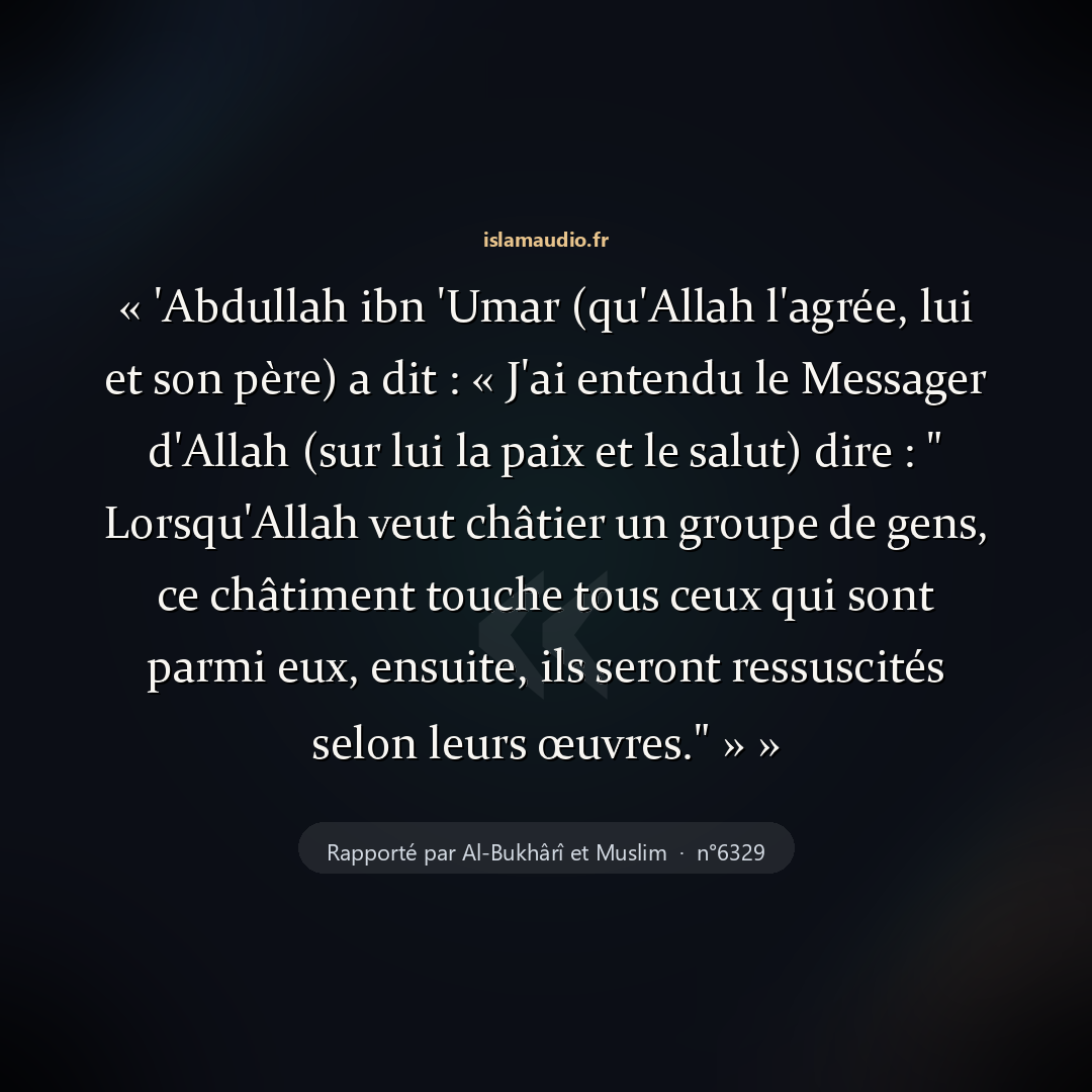 Aperçu du hadith