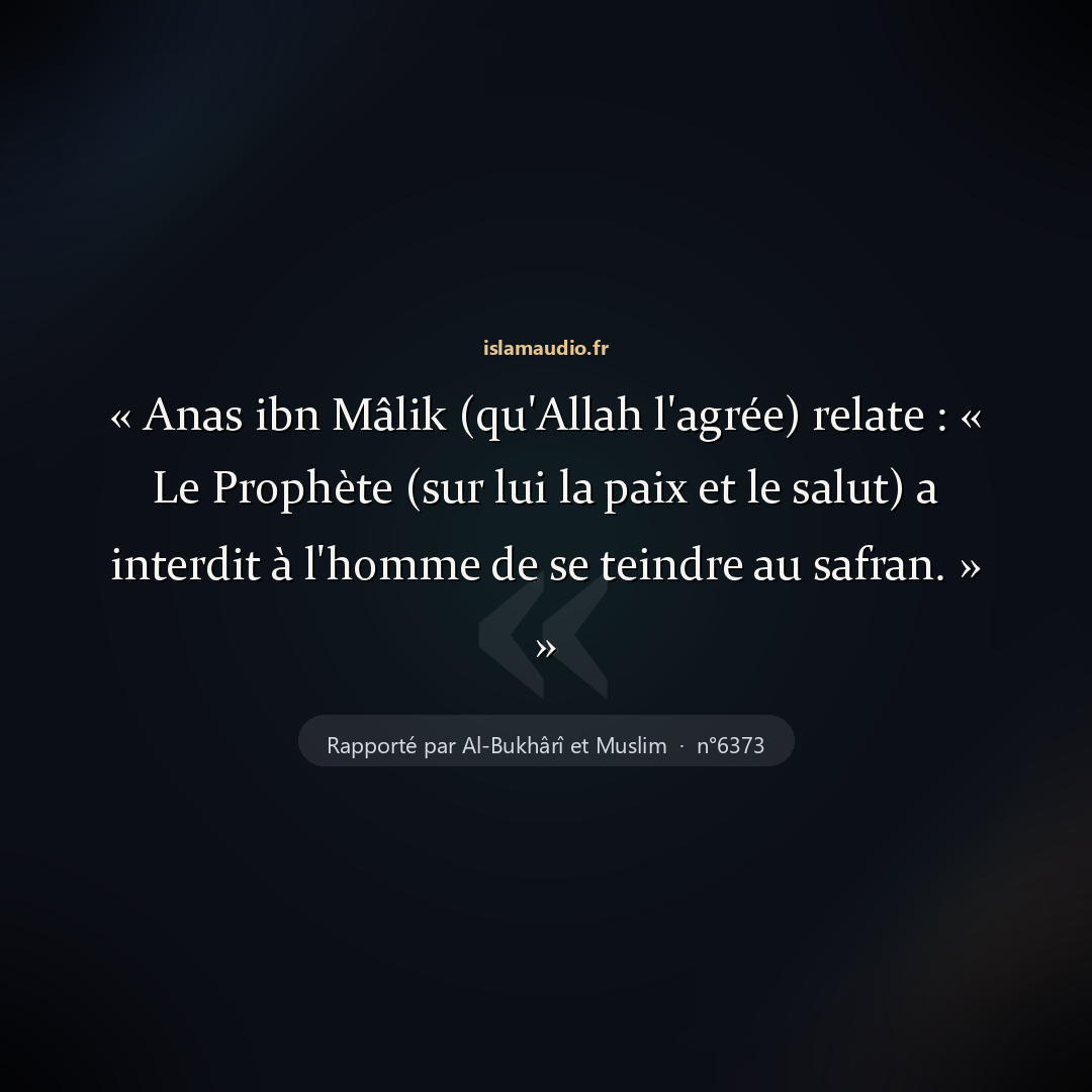 Aperçu du hadith